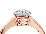 Rose gold Round Solitaire Diamond Ring with Tapered Band and Four-Prong Setting_56
