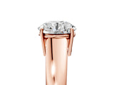 Rose gold Round Solitaire Diamond Ring with Tapered Band and Four-Prong Setting_57