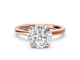 Rose gold Round Solitaire Diamond Ring with Thin Band and Four-Prong Setting_23
