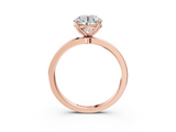 Rose gold Round Solitaire Diamond Ring with Thin Band and Four-Prong Setting_26