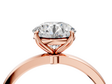 Rose gold Round Solitaire Diamond Ring with Thin Band and Four-Prong Setting_27