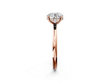 Rose gold Round Solitaire Diamond Ring with a Classic Band and Four-Prong Setting 2