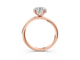 Rose gold Round Solitaire Diamond Ring with a Classic Band and Four-Prong Setting 3