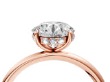 Rose gold Round Solitaire Diamond Ring with a Classic Band and Four-Prong Setting 4