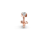 10K Rose Gold 0.56 Carat F-G VS-SI Round Solitaire Diamond Stud Earrings with Four-Prong Basket Setting