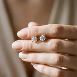 Rose gold Round Solitaire Diamond Stud Earrings with Four-Prong Basket Setting_33