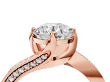 Rose gold Round Solitaire Diamond Twist Band with Pavé Setting and Four-Prong Setting_10