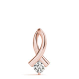 Rose gold Round Solitaire Diamond Twist Pendant 1