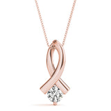 Rose gold Round Solitaire Diamond Twist Pendant
