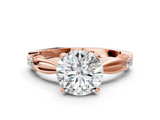 Rose gold Round Solitaire Diamond Twisted Band with Four-Prong Setting_63