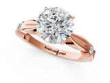 Rose gold Round Solitaire Diamond Twisted Band with Four-Prong Setting_64