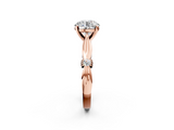 Rose gold Round Solitaire Diamond Twisted Band with Four-Prong Setting_65