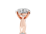 Rose gold Round Solitaire Diamond Twisted Band with Four-Prong Setting_68