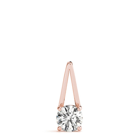 Rose gold Round Solitaire Diamond V-Bale Pendant 1