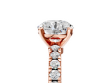 Rose gold Round Solitaire Diamond with Pavé Band and Four-Prong Setting_76