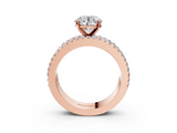 Rose gold Round Solitaire Diamond with Pave and Channel Set Band_85