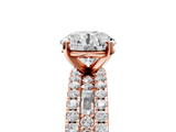 Rose gold Round Solitaire Diamond with Pave and Channel Set Band_87