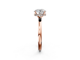 Rose gold Round Solitaire Engagement Ring with Cathedral Band and Four-Prong Setting_23