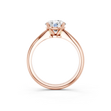 10K Rose Gold 1.06 Carat E VS1 Round Solitaire Engagement Ring with Classic Band and Four-Prong Setting