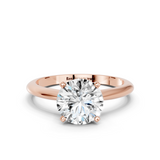 10K Rose Gold 1.06 Carat E VS1 Round Solitaire Engagement Ring with Classic Band and Four-Prong Setting