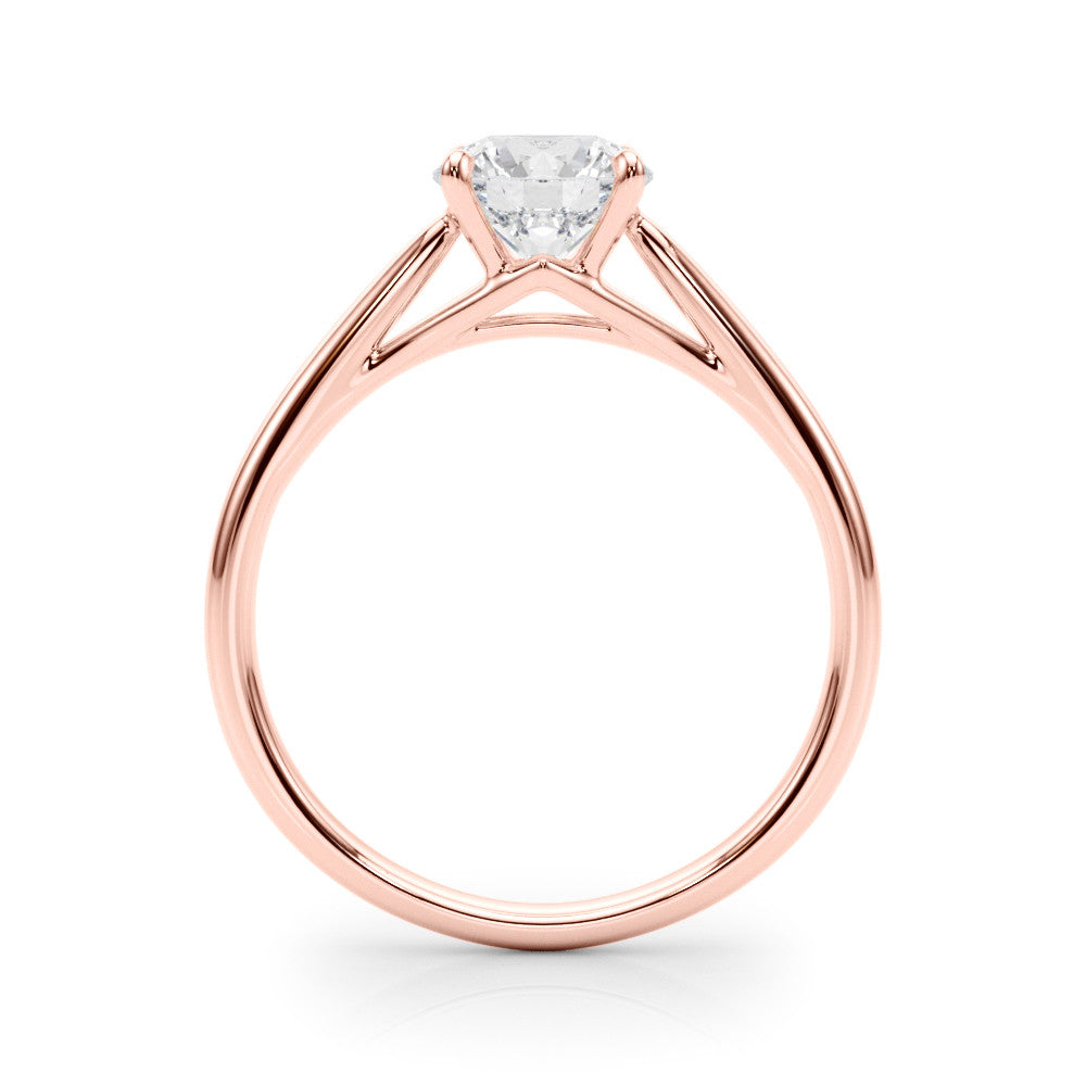 Rose gold Round Solitaire Engagement Ring with Four-Prong Setting and Classic Band 2