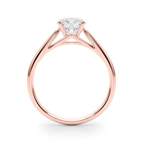Rose gold Round Solitaire Engagement Ring with Four-Prong Setting and Classic Band 2