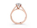 Rose gold Round Solitaire Engagement Ring with Four-Prong Setting and Tapered Band_11