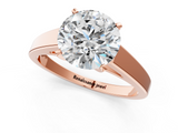 Rose gold Round Solitaire Engagement Ring with Four-Prong Setting and Tapered Band_9