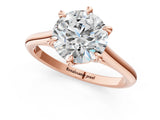 Rose gold Round Solitaire Engagement Ring with Six-Prong Setting and Classic Band 1