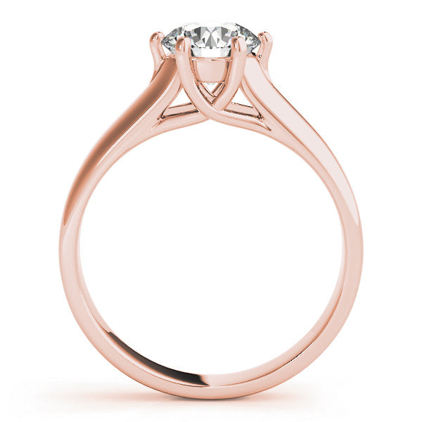 Rose gold Round Solitaire Engagement Ring with Six-Prong Setting and Comfort Fit Band 2