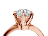 Rose gold Round Solitaire Engagement Ring with Six-Prong Setting and Tapered Band_10