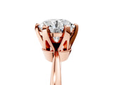 Rose gold Round Solitaire Engagement Ring with Six-Prong Setting and Tapered Band_11