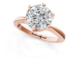 Rose gold Round Solitaire Engagement Ring with Six-Prong Setting and Tapered Band_7