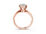 Rose gold Round Solitaire Engagement Ring with Six-Prong Setting and Tapered Band_9