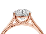 Rose gold Round Solitaire Engagement Ring with Tapered Band and Four-Prong Setting_10