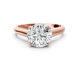 Rose gold Round Solitaire Engagement Ring with Tapered Band and Four-Prong Setting_6