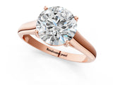 Rose gold Round Solitaire Engagement Ring with Tapered Band and Four-Prong Setting_7
