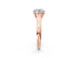 Rose gold Round Solitaire Engagement Ring with Tapered Band and Four-Prong Setting_8
