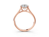 Rose gold Round Solitaire Engagement Ring with Tapered Band and Four-Prong Setting_9