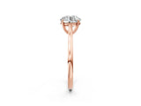 Rose gold Round Solitaire Heart Prong Engagement Ring with Tapered Band_59