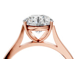 Rose gold Round Solitaire Heart Prong Engagement Ring with Tapered Band_61