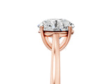Rose gold Round Solitaire Heart Prong Engagement Ring with Tapered Band_62
