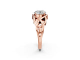 Rose gold Round Solitaire Intertwined Band Prong Setting Ring_16