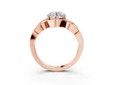 Rose gold Round Solitaire Intertwined Band Prong Setting Ring_17