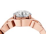 Rose gold Round Solitaire Intertwined Band Prong Setting Ring_18