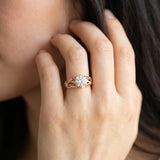 Rose gold Round Solitaire Leaf-Inspired Engagement Ring with Prong Setting_8