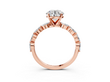 Rose gold Round Solitaire Marquise Side Stone Prong Setting Ring_59