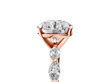 Rose gold Round Solitaire Marquise Side Stone Prong Setting Ring_61
