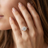Rose gold Round Solitaire Marquise Twist Band with Six-Prong Setting_15
