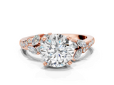 Rose gold Round Solitaire Marquise Twist Band with Six-Prong Setting_63